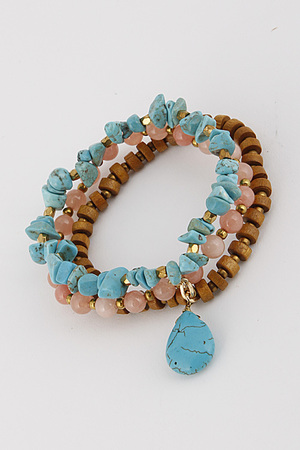 Western Oval Stone Bracelet Set 6ABI8